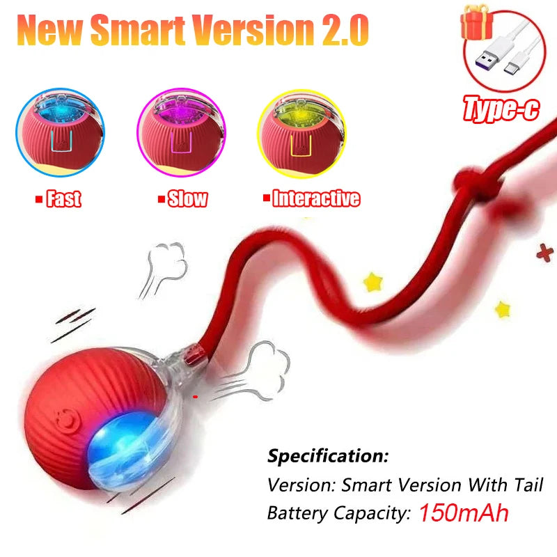 Interactive Rolling Ball Toy – Smart Rechargeable Pet Toy for Cats & Dogs