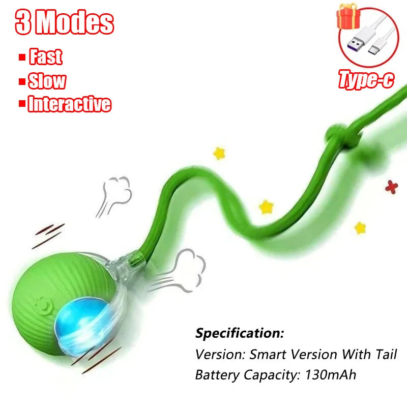 Interactive Rolling Ball Toy – Smart Rechargeable Pet Toy for Cats & Dogs