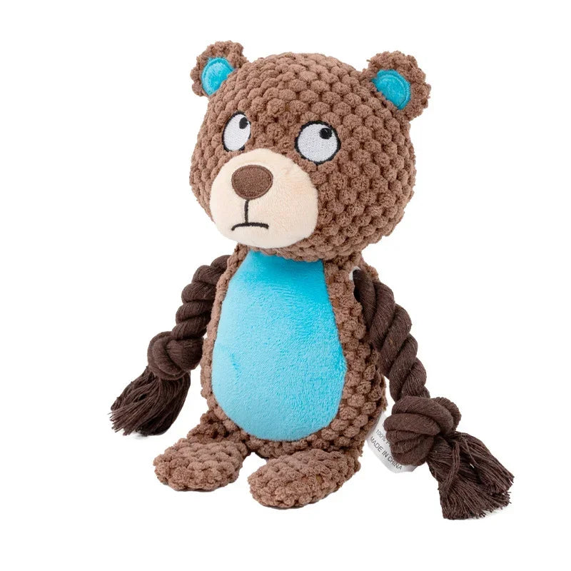 Indestructible Plush Dog Toy – Bite-Resistant Squeaker for Puppies
