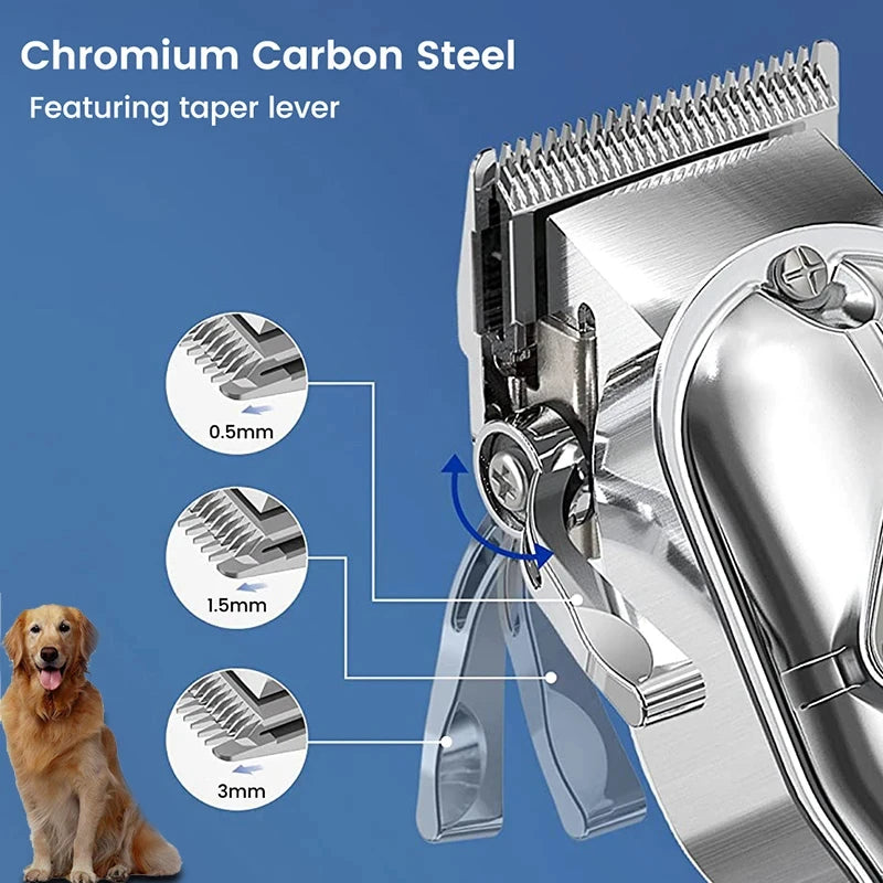 Professional All-Metal Pet Hair Clipper – Rechargeable & Low Noise