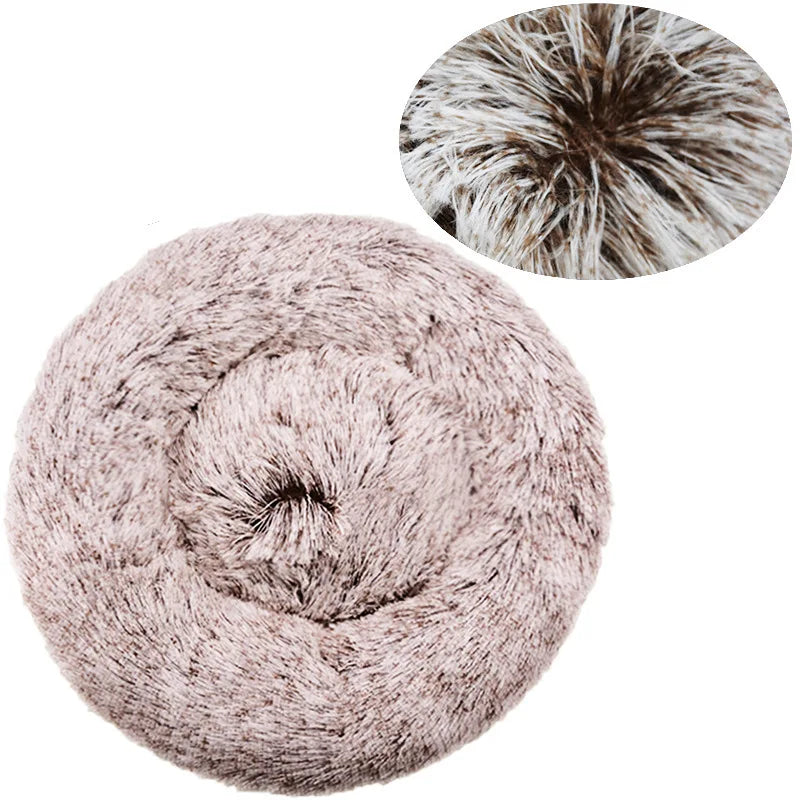 Round Plush Pet Bed – Super Soft Dog & Cat Bed 40–90cm