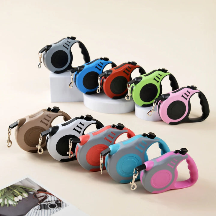 Retractable Dog Leash – 3m/5m Nylon Lead for Small & Medium Pets