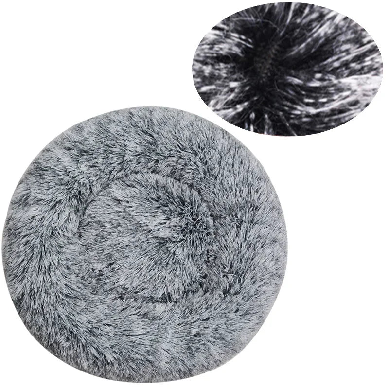 Round Plush Pet Bed – Super Soft Dog & Cat Bed 40–90cm