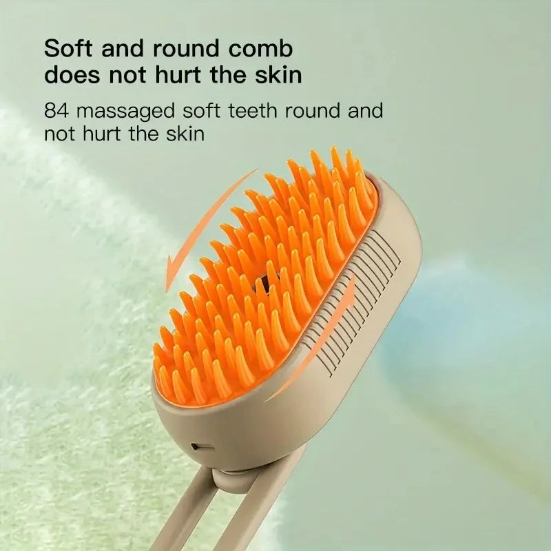 Steam Spray Pet Brush – Rotatable Hair Removal Comb for Cats & Dogs