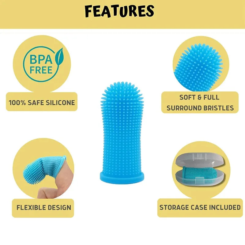 Pet Finger Toothbrush – Soft Silicone Teeth Cleaner for Dogs & Cats