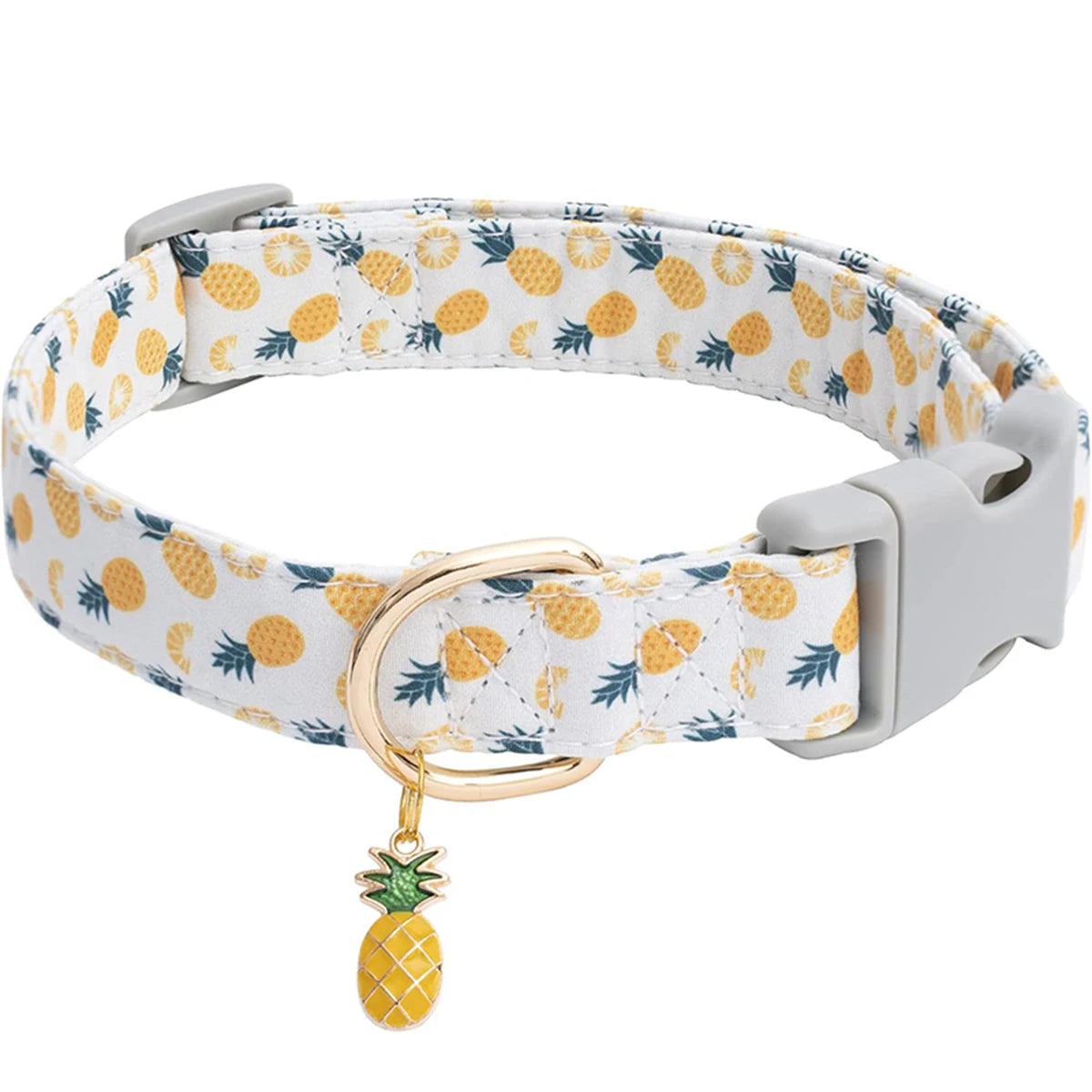 CP602/611 Fruit Pattern Pet Collar – Metal Pendant for Cats & Dogs