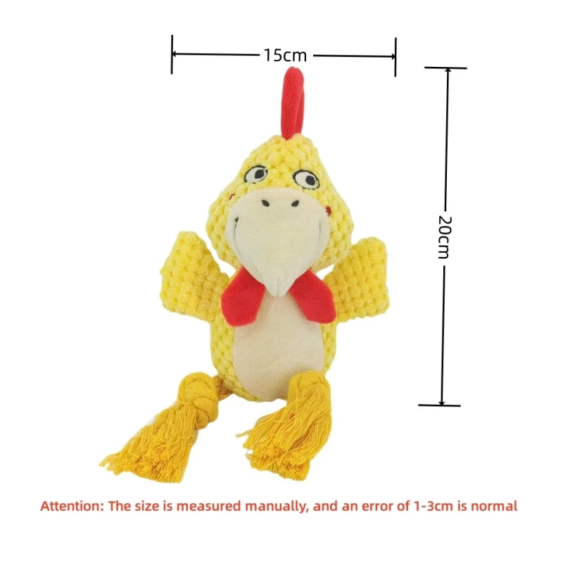 Indestructible Plush Dog Toy – Bite-Resistant Squeaker for Puppies