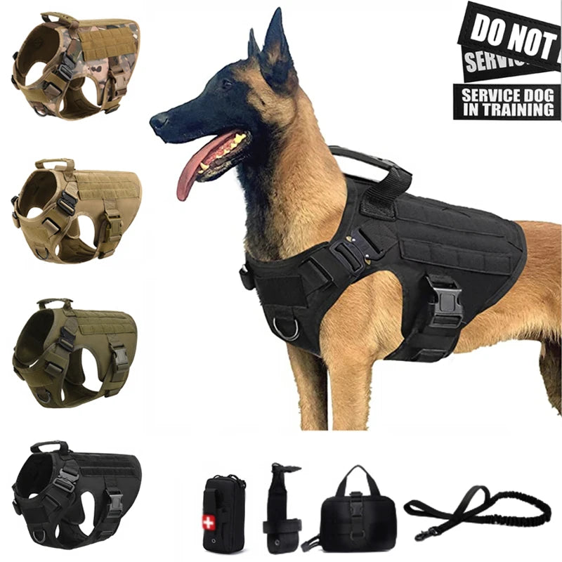 Tactical Military Dog Vest & Leash Set