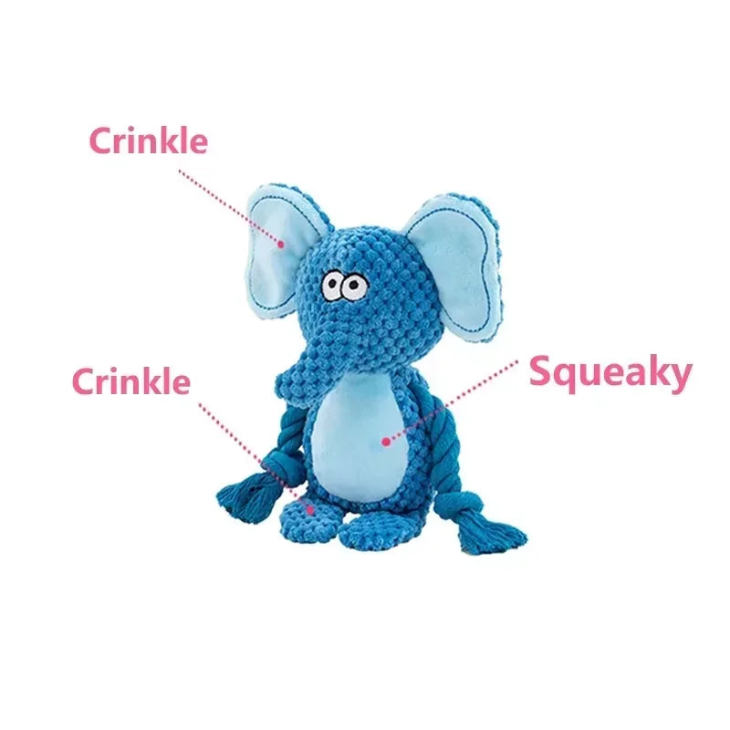 Indestructible Plush Dog Toy – Bite-Resistant Squeaker for Puppies