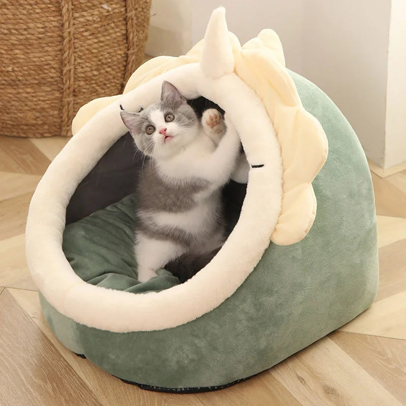 Deep Sleep Cartoon Pet Bed – Foldable Washable Cat & Small Dog Mat
