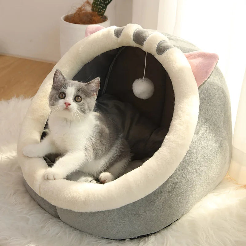 Deep Sleep Cartoon Pet Bed – Foldable Washable Cat & Small Dog Mat