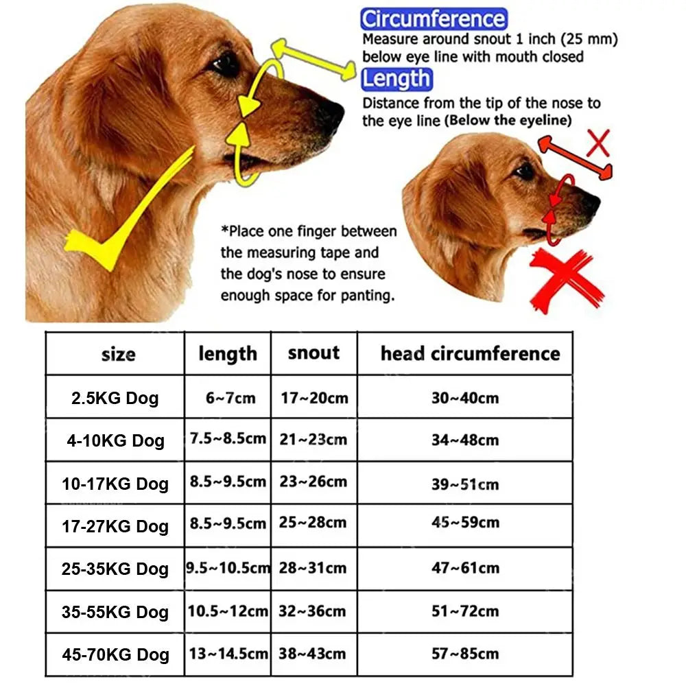 Adjustable Dog Muzzle – Anti-Biting with Reflective Strip