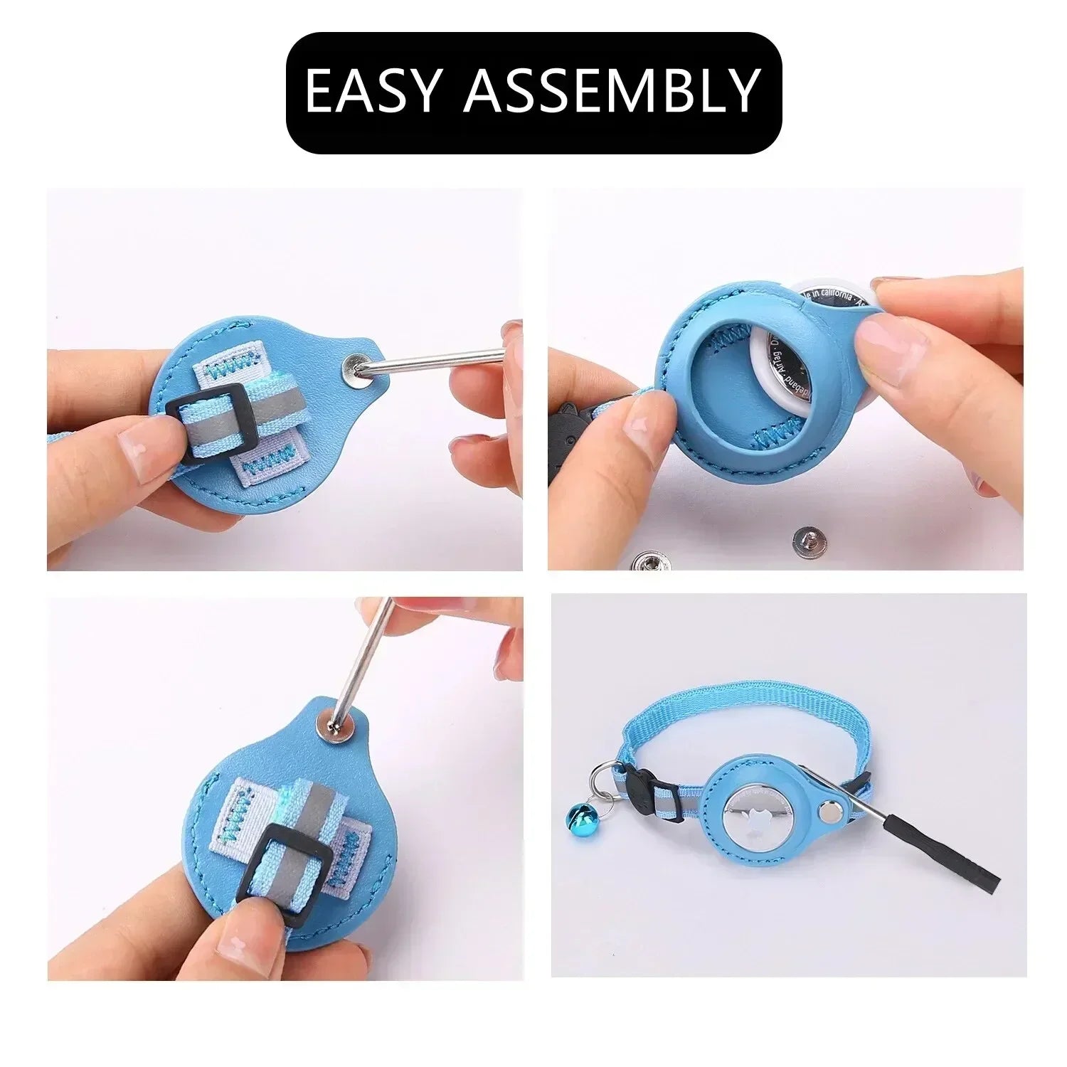 Anti-Lost Cat Collar – Airtag GPS Case with Bell & Reflective Design
