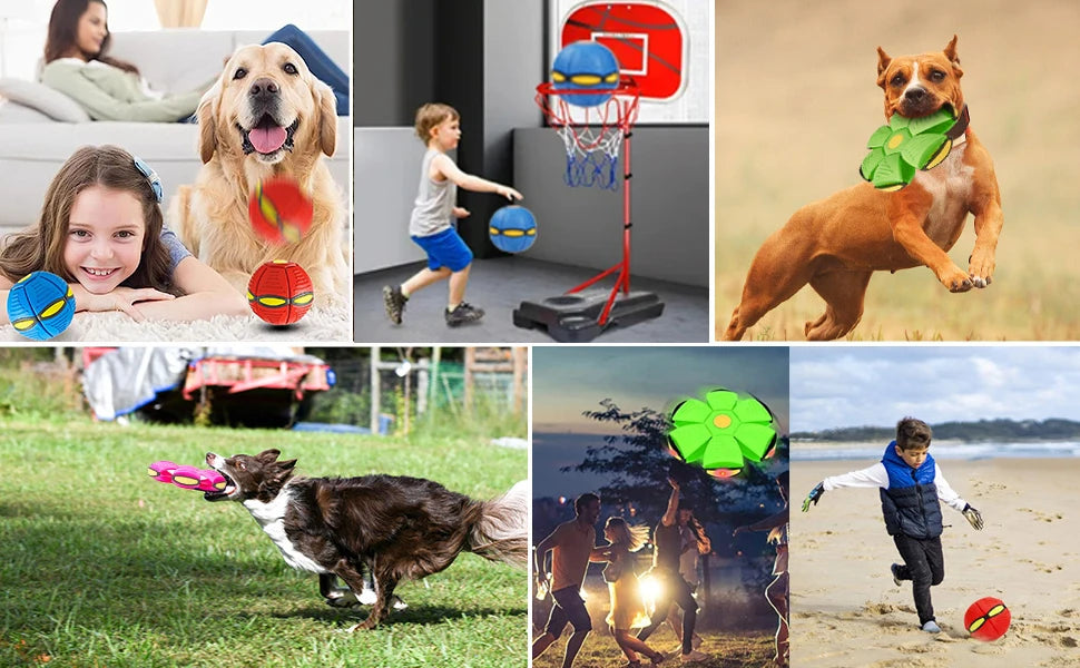 Flying Saucer Bouncing Ball – Durable Elastic Dog & Kids Toy