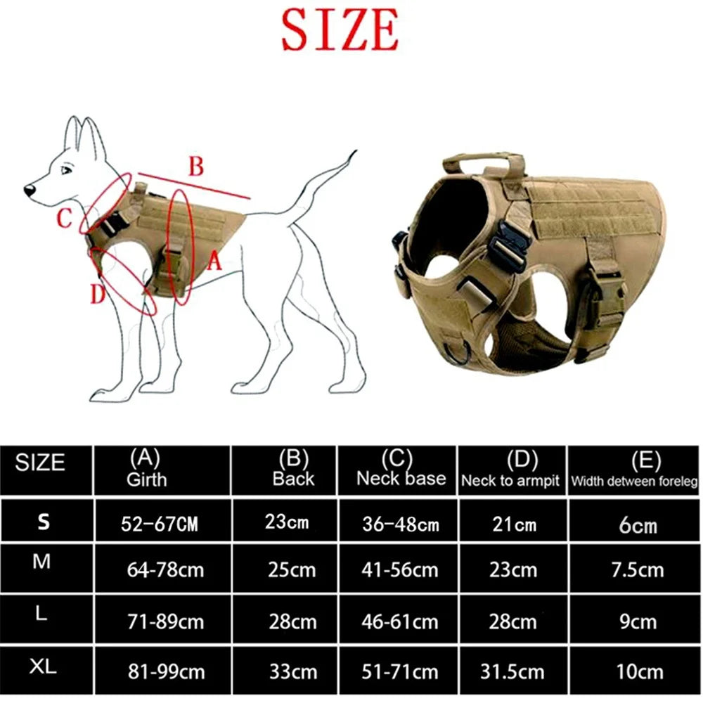 Tactical Military Dog Vest & Leash Set