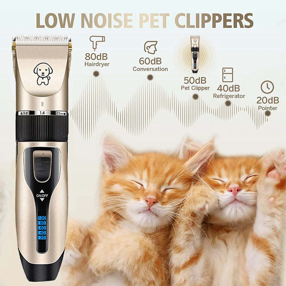 Professional All-Metal Pet Hair Clipper – Rechargeable & Low Noise