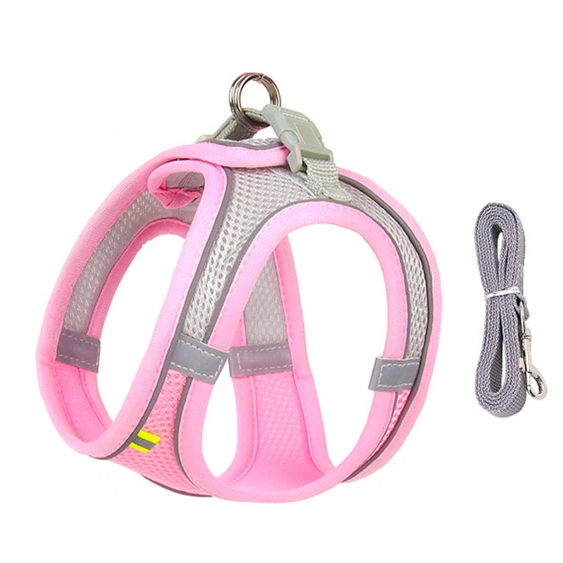 Dog Harness & Leash Set – Adjustable Vest for Small Dogs & Cats