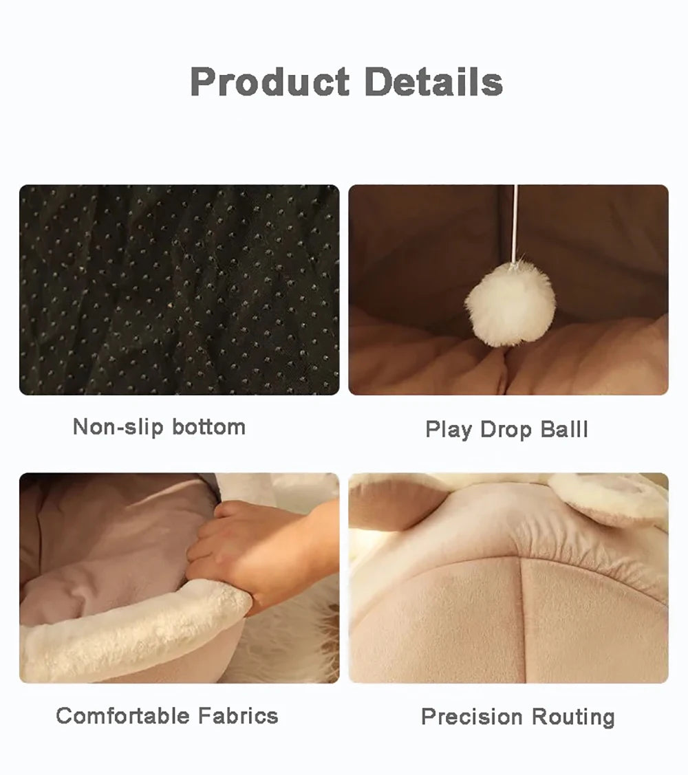 Washable Pet Lounger Cushion – Cozy Cat & Small Dog Bed