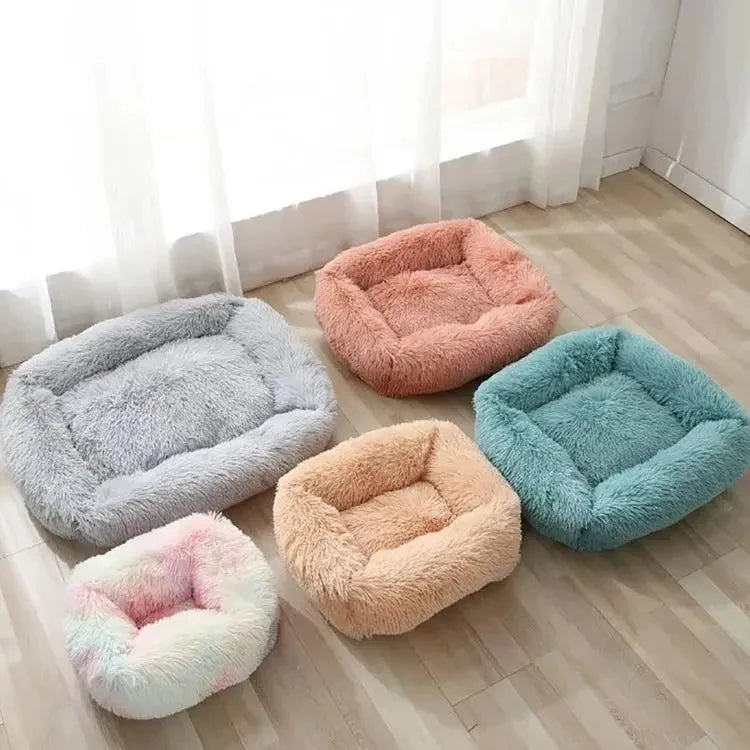 Rectangle Plush Pet Bed – Warm Winter Mat for Cats & Dogs