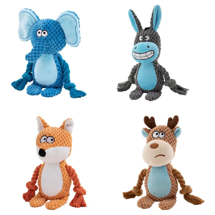 Indestructible Plush Dog Toy – Bite-Resistant Squeaker for Puppies