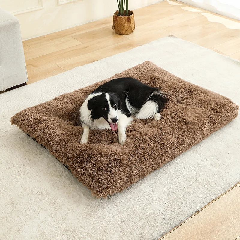 Soft Plush Dog & Cat Bed – Long Basket Cushion for Pets