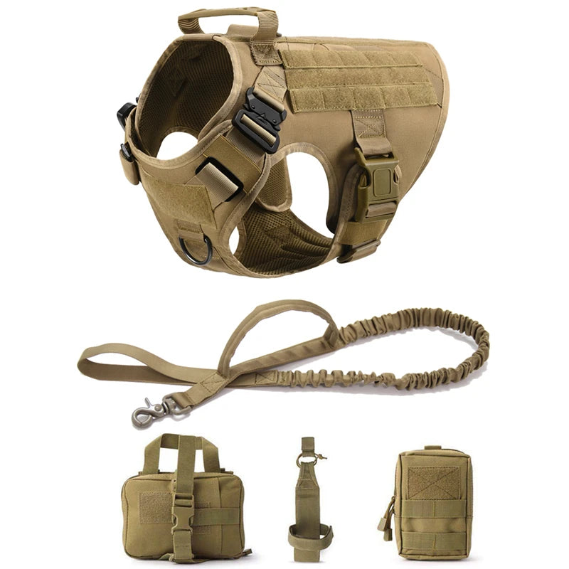 Tactical Military Dog Vest & Leash Set