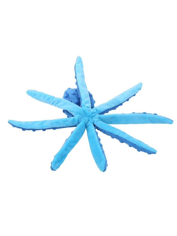 Cartoon Plush Pet Toy – Sound-Making Fish & Octopus for Cats & Dogs