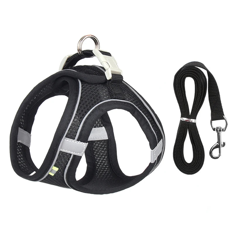 Dog Harness & Leash Set – Adjustable Vest for Small Dogs & Cats