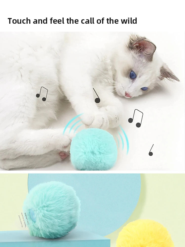 Smart Plush Cat Toy – Electric Catnip Squeak Ball