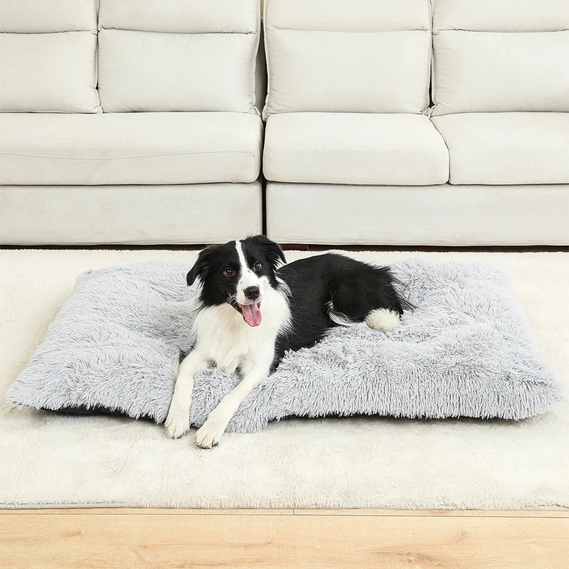 Soft Plush Dog & Cat Bed – Long Basket Cushion for Pets
