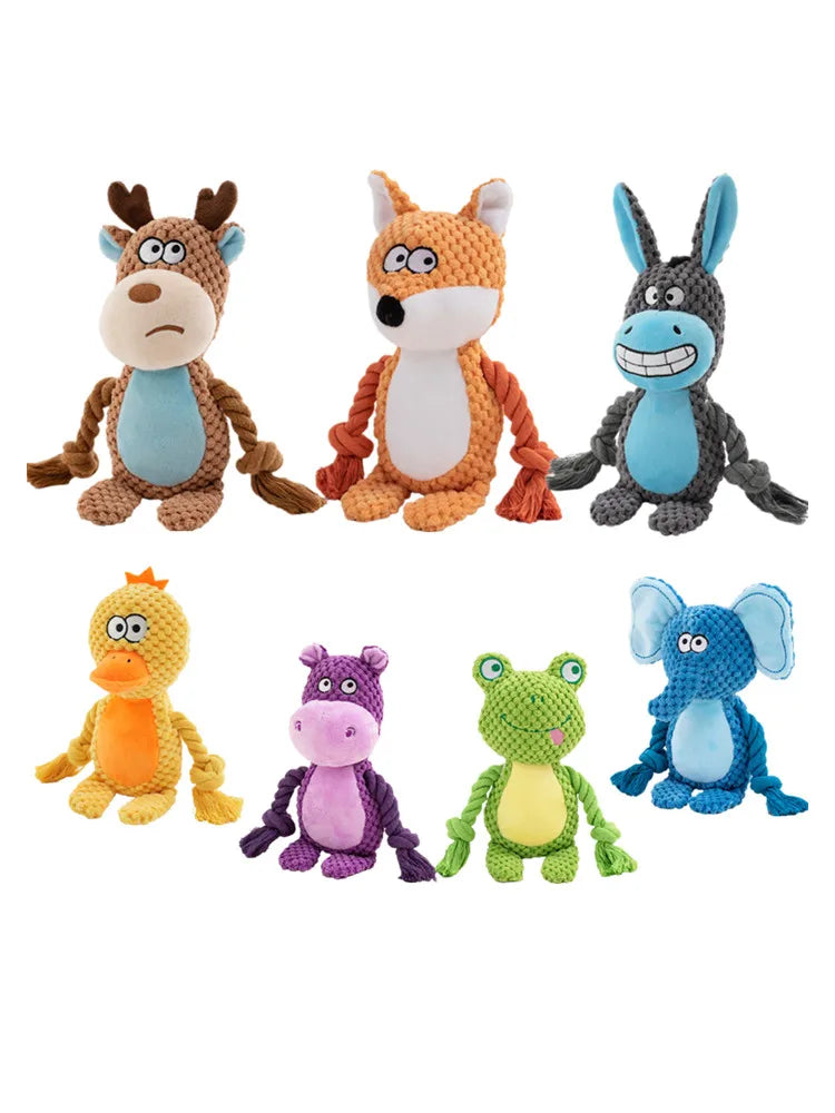 Indestructible Plush Dog Toy – Bite-Resistant Squeaker for Puppies