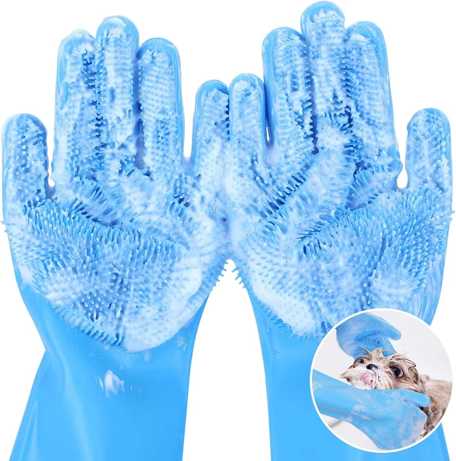 Pet Grooming Glove – Silicone Bath & Hair Removal for Dogs & Cats