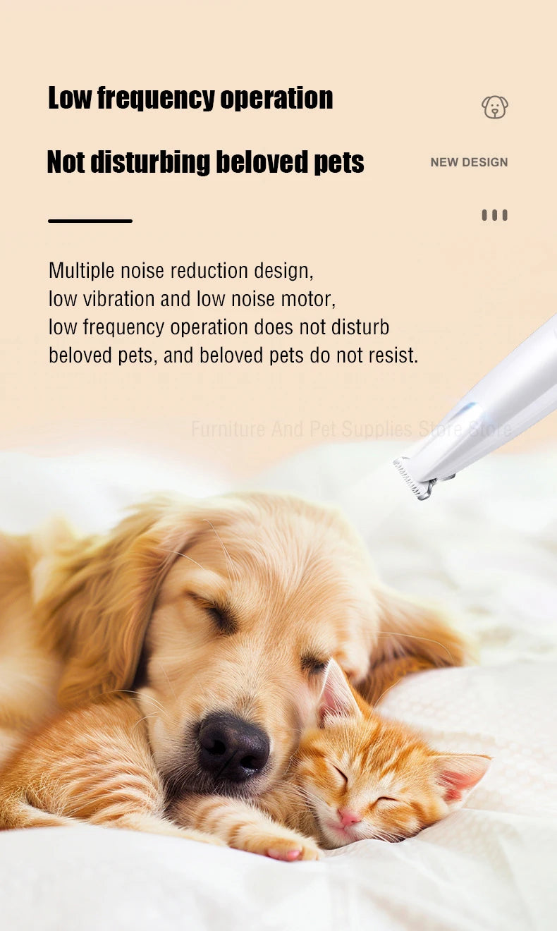 LED Dog Paw Trimmer – Waterproof Pet Hair Clippers with 18mm Blade