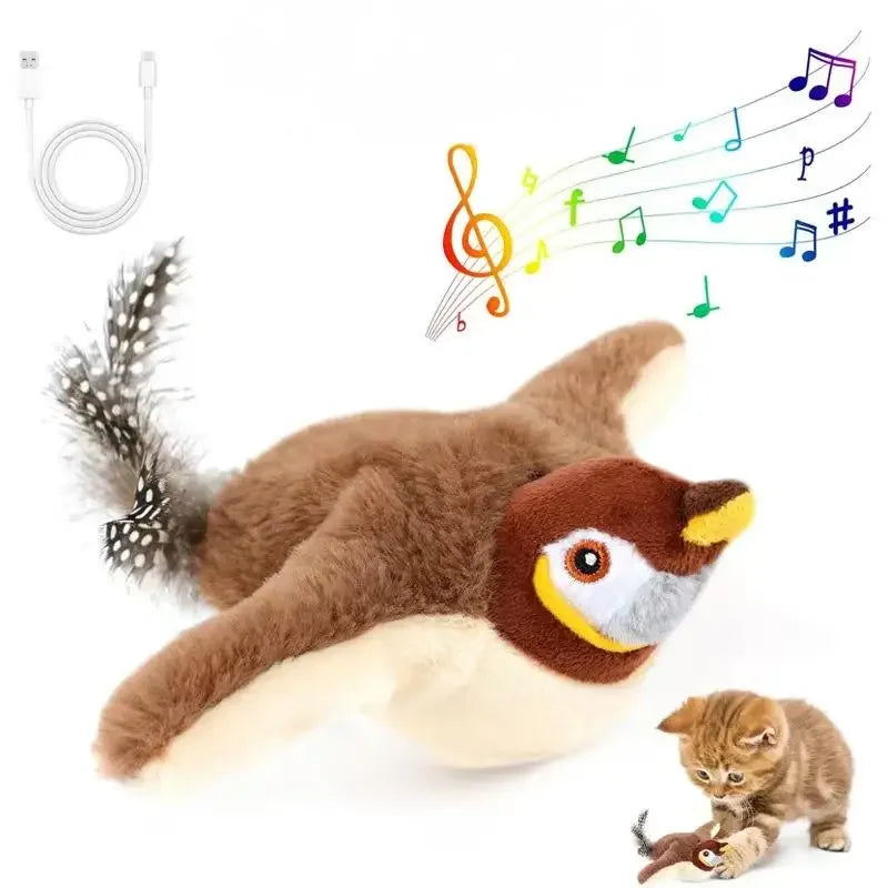 Interactive Cat Toy – Flapping Bird with Catnip, Rechargeable Plush