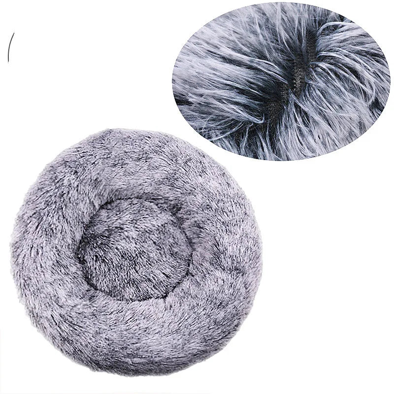 Round Plush Pet Bed – Super Soft Dog & Cat Bed 40–90cm