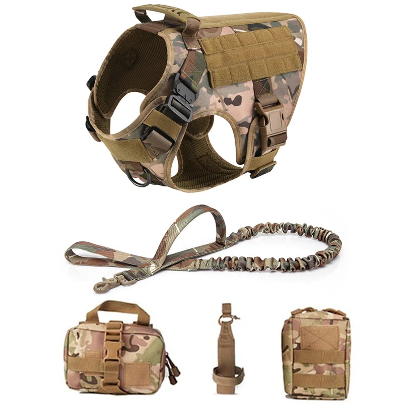 Tactical Military Dog Vest & Leash Set