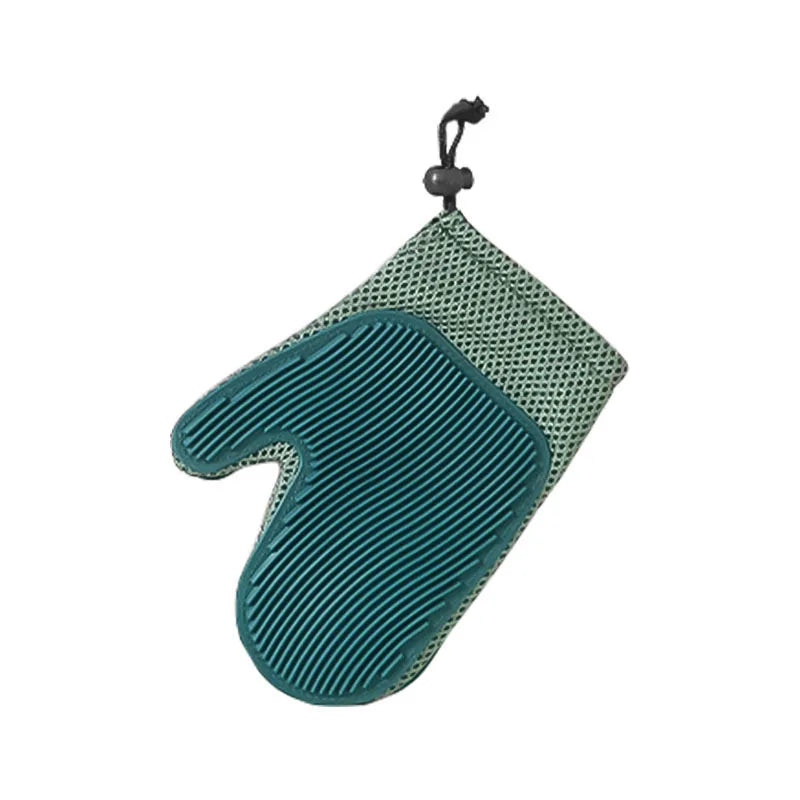 2-in-1 Pet Hair Removal Gloves – Silicone Massage Brush for Cats & Dogs
