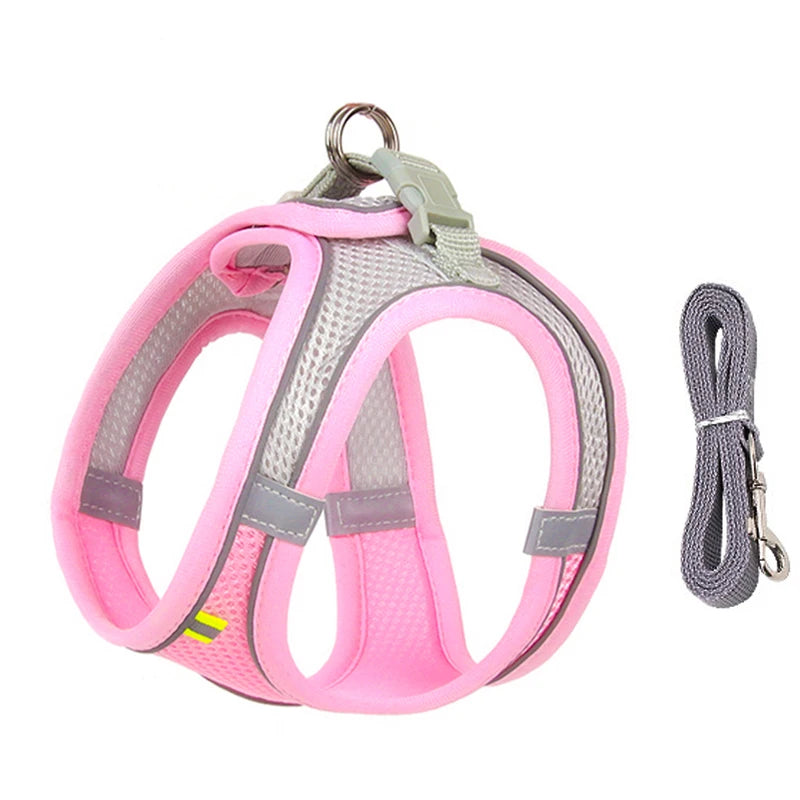 Dog Harness & Leash Set – Adjustable Vest for Small Dogs & Cats