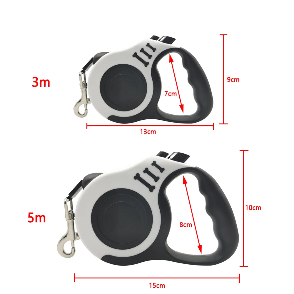 Retractable Dog Leash – 3m/5m Nylon Lead for Small & Medium Pets
