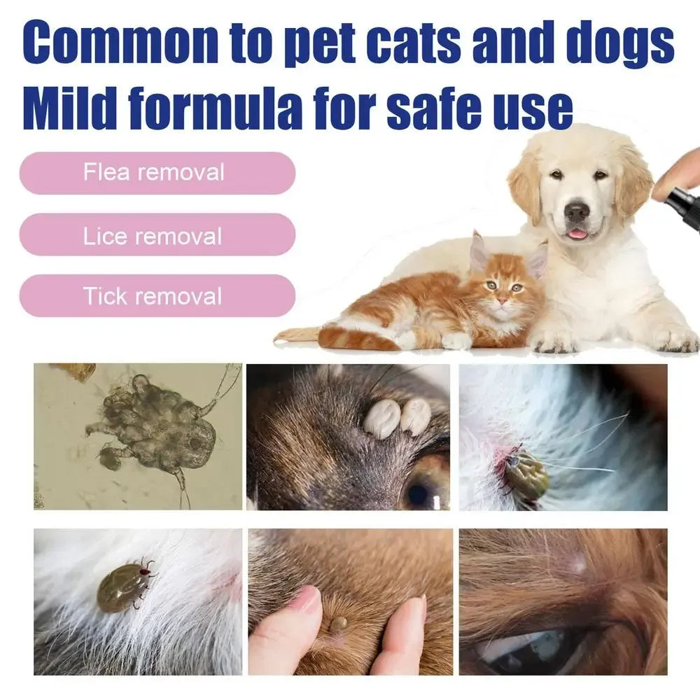 Anti-Flea & Tick Drops – 100ml Insecticide for Dogs & Cats