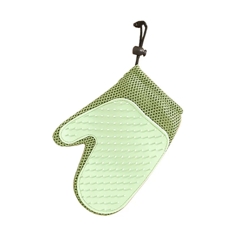 2-in-1 Pet Hair Removal Gloves – Silicone Massage Brush for Cats & Dogs