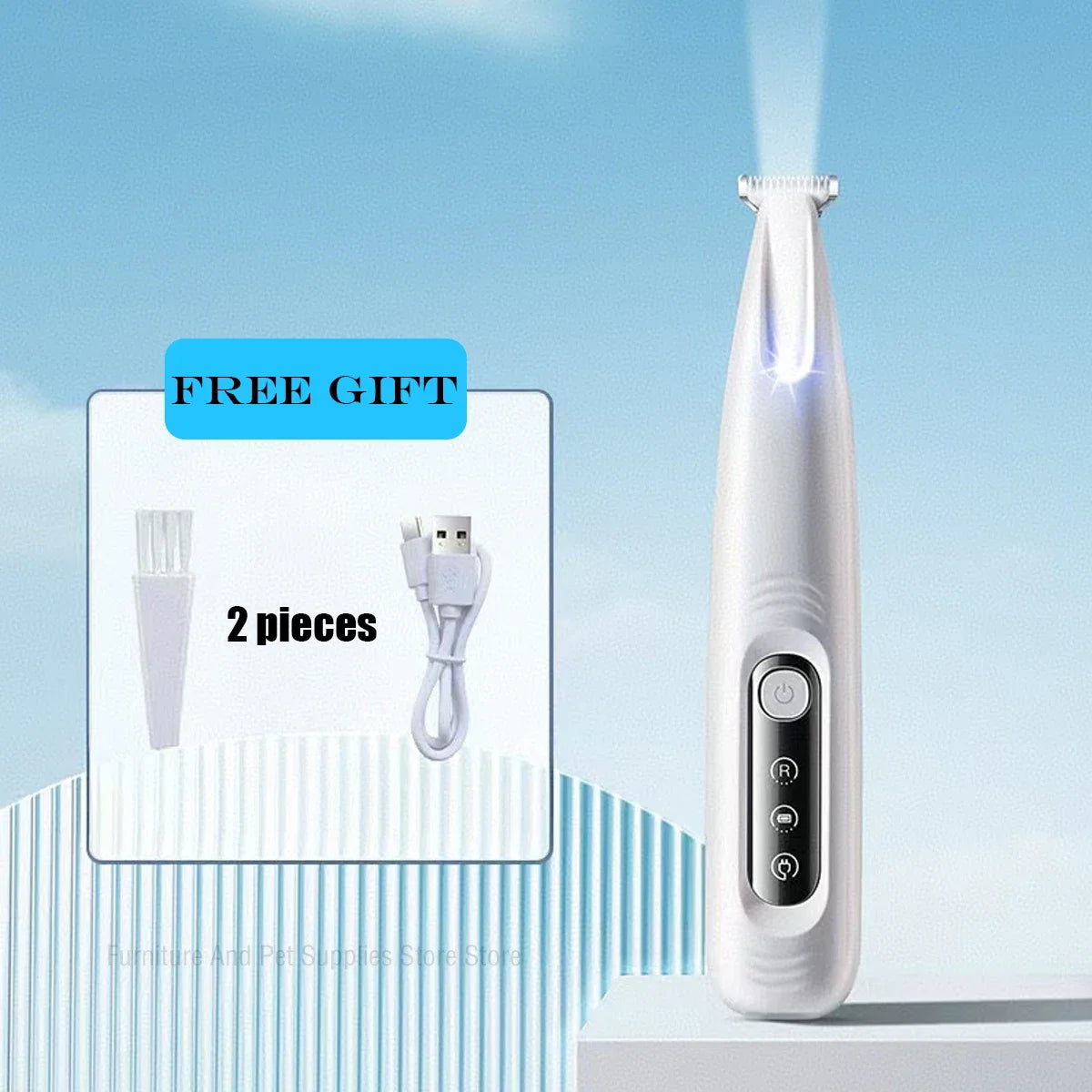 LED Dog Paw Trimmer – Waterproof Pet Hair Clippers with 18mm Blade