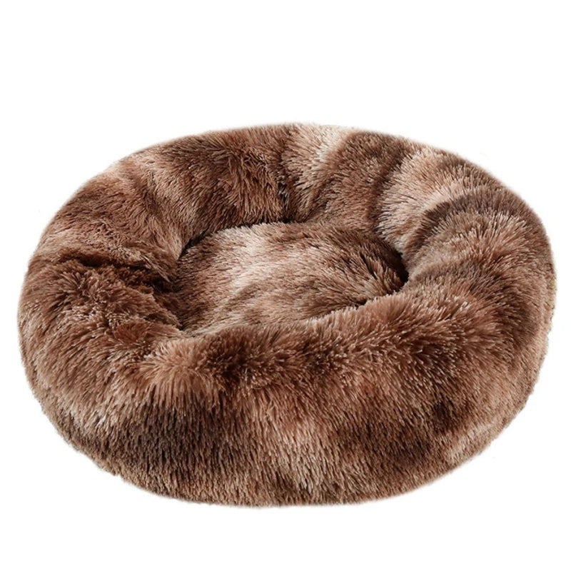 Round Plush Pet Bed – Winter Warm Dog & Cat Sofa
