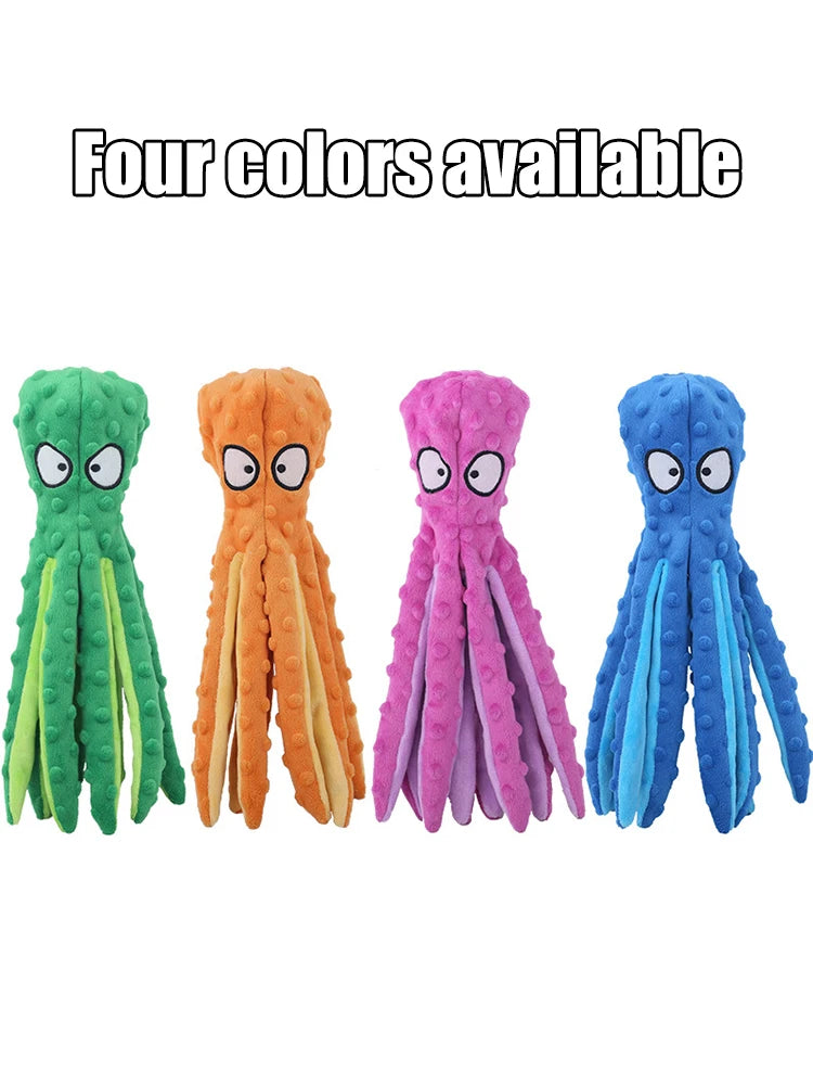 Cartoon Plush Pet Toy – Sound-Making Fish & Octopus for Cats & Dogs