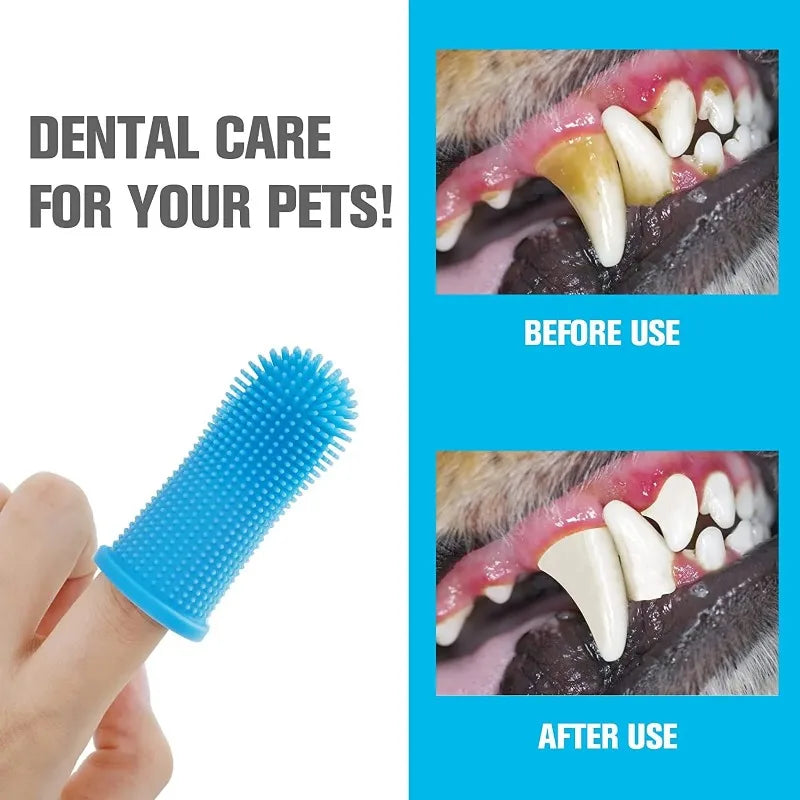 Pet Finger Toothbrush – Soft Silicone Teeth Cleaner for Dogs & Cats