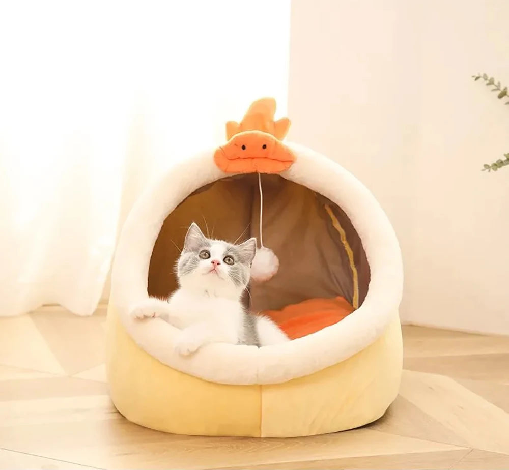 Washable Pet Lounger Cushion – Cozy Cat & Small Dog Bed