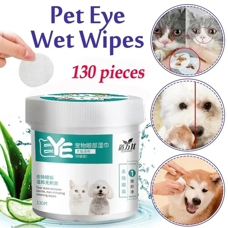 Pet Eye Cleaning Wipes – Tear Stain Remover for Dogs & Cats