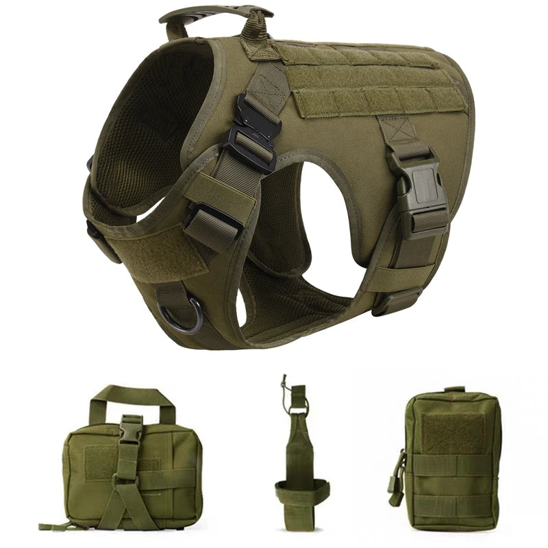 Tactical Military Dog Vest & Leash Set
