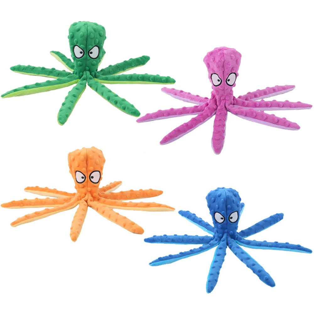 Cartoon Plush Pet Toy – Sound-Making Fish & Octopus for Cats & Dogs