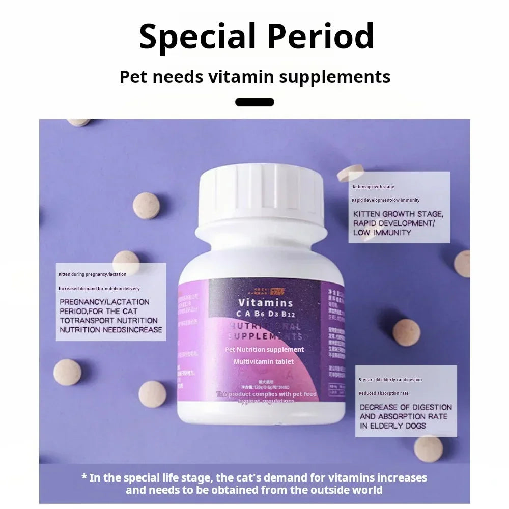 Universal Pet Multivitamins – Calcium Support for Cats & Dogs